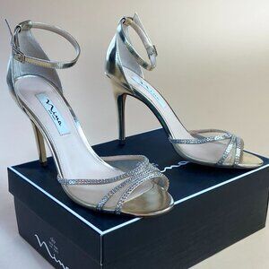 Nina Calissa Gold Dressy Sandal Heel - Size 9